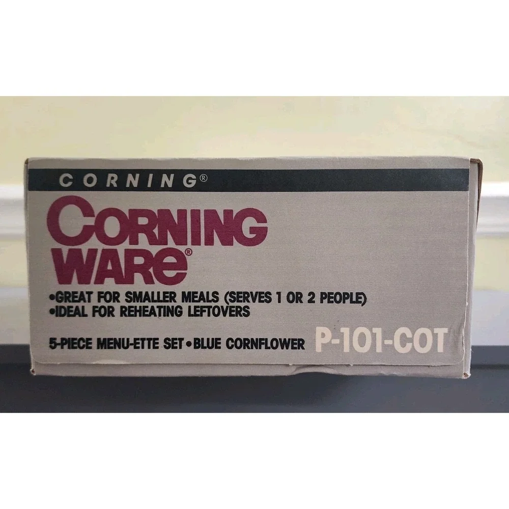 Corning Ware 1985 Sealed Box 5‎ Piece Menu-Ette Set in Blue Cornflower P-101-COT